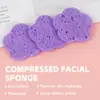 Esponja para maquillaje desmaquillante en polvo facial, pulpa de madera morada, algodón de fibra natural, esponja limpiadora, exfoliante, madera, algodón, esponja para lavar la cara
