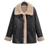 Z Estilo Europeo Transfronterizo 2026 Nueva Moda Elegante Ropa para Mujer al por Mayor Chaqueta Abrigo de Cuero Doble Cara 3548248
