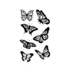 Pegatina de Tatuaje Temporal Mariposa Negra Gris Colorida para Niñas Brazo Dorso de la Mano Clavícula Pecho Hombro Estilo Europeo Impermeable