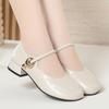 Zapatos de Madre con Suela Blanda para Dropshipping, Zapatos Cómodos de Hebilla de Una Sola Línea, Zapatos Mary Jane para Mujer, Zapatos Pequeños de Cuero Bajos para Otoño
