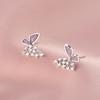 Pendientes de mariposa japoneses y coreanos 2023, nuevos y populares pendientes de esmaltado con diamantes de diseño de nicho de alta calidad, regalo de cumpleaños para mujer