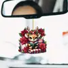 Nuevo Colgante Festivo de Ciervo Lindo de Navidad Colgante Plano Acrílico Transfronterizo Decoración para el Interior del Coche Espejo Retrovisor