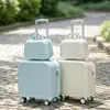 Nova mala de viagem 18 polegadas pequena moderna rodinhas mala com senha para meninas, conveniente para viagens de homens, pode ser usada como bagagem de mão, personalizável