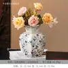 Nuevo Jarrón de Cerámica Estilo Chino Flores Flores Secas Simuladas Flor de Arte Recipiente Decoraciones de Diseño para Mesa de Comedor B&B Venta al por Mayor