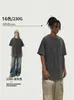 Camisetas de manga corta holgadas, con hombros caídos y estilo moderno al por mayor, algodón peinado de peso pesado de 180 g, acabado lavado y desgastado, estilo vintage oversize transfronterizo