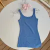 Camisola de Ganchillo con Cuello Redondo de Lana para Mujer, Estilo Delgado de Primavera y Verano, Capa Base de Alta Elasticidad, Corte Ajustado, Top sin Mangas para Ropa de Abrigo