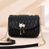 Bolso Pequeño de Alta Gama Bolso de Mujer 2024 Nueva Moda Versátil Verano Plisado Popular Bolso de Cadena Bandolera de un Solo Hombro