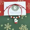 Pulseiras de Natal Mais Vendidas na Europa e América, Sino, Floco de Neve, Peças de Liga de Zinco e Argila Polimérica do Papai Noel, Pulseiras Trançadas à Mão