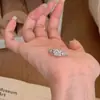 Anillo de Corte con Diamantes y Acabado Cepillado Estilo Xiaohongshu para Mujer, Diseño de Nicho, Anillo Nuevo, Exquisito, de Alta Gama, Elegante y Versátil
