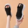 Sandálias Casuais de Solado Grosso para Mulheres, Novo Estilo Coreano de Verão Respiráveis Vazadas Peep-Toe para Estudantes