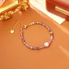 Pulsera de Perla de Agua Dulce y Amatista Natural Súper Hada, de Alta Gama, Moderna, Fresca, Elegante, Pulsera Estilo Chica Dulce