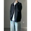 SHAPOES Suéter Cardigan Retro Japonés Pesado 880g para Hombre de Primavera y Otoño Chaqueta de Punto con Cuello de Solapa para Hombre
