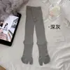 Calcetines de Seda para Mujer hasta la Pantorrilla, Estilo Japonés, Color Sólido Simple, Versátiles de Dos Dedos Largos, Diseño de Malla, Adecuados para Zapatos de Dos Dedos