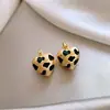 Brincos Âmbar Maillard Coreanos Resina Esmalte Manchas Gota de Óleo Brincos Moda Retrô Versátil Simples