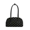 Bolsa Boston de bolinhas estilo coreano para mulheres, bolsa de ombro fresca e simples, bolsa de ombro versátil e fashion para o dia a dia vintage