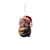 Colgante de gatito lindo para nuevo producto transfronterizo, colgante decorativo acrílico de una sola cara, colgante de arreglo de gato lindo de Navidad