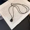 Collar Colgante Cuadrado de Moda Minimalista Diseño de Nicho Estilo Fresco Cadena para Suéter Versátil Casual para el Uso Diario para Mujeres