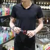 Nova camiseta masculina de manga curta para a Primavera e Verão 2018 camiseta masculina cor slim fit manga curta camiseta masculina lisa atacado