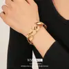 Pulsera Elástica de Metal con Empalme en Forma de S Estilo Europeo y Americano Personalidad de Moda Diseño Minimalista Joyería Versátil de Nicho