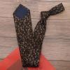 Gravata de padrão listrado marrom retrô romântico francês de 8cm para vestido formal masculino estilo Yupi Sina padrinho