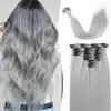 Set de Peluca Europea y Americana de Siete Piezas de Cabello Largo y Liso Transfronterizo para Aumentar el Volumen del Cabello, Extensiones de Cabello de Peluca Natural Invisibles