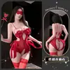 Lencería coqueta sexy de encaje Chao Mu, deseo puro, con aros, push-up, fácil de llevar, camisón erótico de una pieza mariposa para mujer
