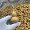 Enfeite de Cabacinha Natural para Segurar na Mão com Cabeça de Dragão, Casca Roxa, Suave ao Toque, Pequena Cabacinha para Decoração de Escritório Atacado