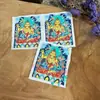 Thangka Pintado à Mão em Xizang e Nepal, Apresentando os Oito Protetores Zodiacais Auspiciosos e o Bodhisattva Manjushri, Cartão 4x5