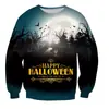 2024 Novo Suéter Divertido de Halloween com Elementos de Desenho Animado para Homens e Mulheres, Abóbora, Caveira, Morcego, Pulôver de Feriado