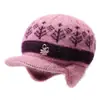 Chapéu de Inverno para Mãe, Mulheres de Meia-Idade e Idosas, Proteção Contra Frio, Chapéu Quente com Proteção para Orelhas, Chapéu de Lã Tricotado com Pelúcia para Avó e Senhora Idosa