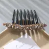 Atacado do Fabricante Pente Francês de Sete Dentes com Diamantes Triturados e Pérolas, Joia de Presilha Lateral, Grampo de Cabelo, Presilha, Acessórios de Cabelo
