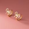 Pendientes con hebilla de lazo hueco en plata de ley S925, diseño de otoño, nuevo estilo, joyería para los oídos M02937