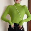 Suéter de gola alta super bonito feminino outono e inverno novo estilo peça de baixo justa ao corpo mostra a silhueta fina malha grossa camisa base
