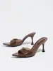 Zapatos de Tacón Alto para Mujer para Primavera y Verano, Punta Fina, Tacón Delgado, Mules de Una Correa, Modernos, Versátiles, Elegantes Sandalias de Tacón Alto