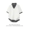Camisa Polo de Manga Corta con Cuello Camisero para Hombre Marca de Moda Verano Camiseta Estilo Coreano Holgada Moda 2026 Retro Versátil Camiseta Top