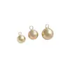 Paquete de Oro de 14K Color Dorado Real Conserva el Color Cuentas Colgantes Cepilladas Bola Colgante Hecha a Mano Cuenta Redonda Colgante Pulsera Pendientes DIY Accesorios de Joyería