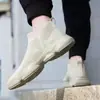 Zapatos Calcetín Elásticos Talla Grande Transfronterizos de Caña Alta Malla Flyknit Zapatos Perezosos de Moda Slip-On Casuales Deportivos para Correr para Hombre