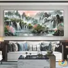 Agua Corriente Trae Riqueza, Punto de Cruz Paisaje de Montaña Primaveral, Estilo Nuevo para Sala de Estar y Estudio, Bordado DIY, Bordado Completo, Punto de Cruz Paisaje