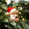 Nuevo Colgante Plano de Acrílico con Letra de Jengibre de Santa Claus Adornos para Árbol de Navidad Adornos Festivos