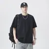 Camiseta redonda de manga curta estilo americano para homens, 250g, nova coleção primavera/verão, marca da moda com bordado de letras, corte solto e casual, peça versátil