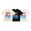 Camiseta holgada de manga corta con estampado de la bandera de la corona de Marlboro Beach de la marca de moda americana RHUDE para hombre y mujer