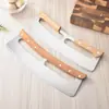Cortador de Pizza de Media Luna de Acero Inoxidable Gancho para Horno de Pizza Cuchillo para Turrón de Doble Mango Herramienta para Hornear Pizza Cuchillo Basculante para Pan
