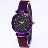 Relógio da Moda Novo Estilo TikTok Relógio Trendy Céu Estrelado Relógio Feminino Pulseira de Malha Milanese Magnética Relógio Feminino