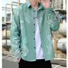 Camisa de Manga Larga para Hombre de Otoño Delgada Protección Solar Ropa Exterior Holgada Camisa de Moda Atractiva Alta Calidad Caída Camisa de Algodón Negra