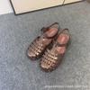 Zapatos de Mujer Melissa 2026 Modelo Nuevo Sandalias de Mujer Melissa con Punta Hueca Zapatos de Gel Planos Romanos para Playa