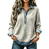 Moda Femenina Independiente Europea y Americana 2026 Sitio Independiente Amazon Ins Mezclilla Cuello Campana Moda de Moda Camisa de Manga Larga Sudadera Top