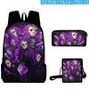 2024 Impresión Digital 3D Transfronteriza Nuevo Producto Mochila de Halloween Bolso Escolar Bolso de Hombro Infantil Estuche para Lápices Set de Tres Piezas