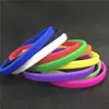 Pulseira de silicone fina de 6 mm de largura, sem palavras, 10 cores opcionais, pulseira com efeito fluorescente