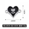 Colgante de corazón de flor doble para collar o pulsera DIY, accesorio de joyería, directo del fabricante, disponible para pedidos mixtos y ventas transfronterizas