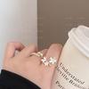 Corea del Sur Anillo de flor súper hada diseño nicho femenino exquisito de alta gama nuevo anillo abierto ajustable anillo